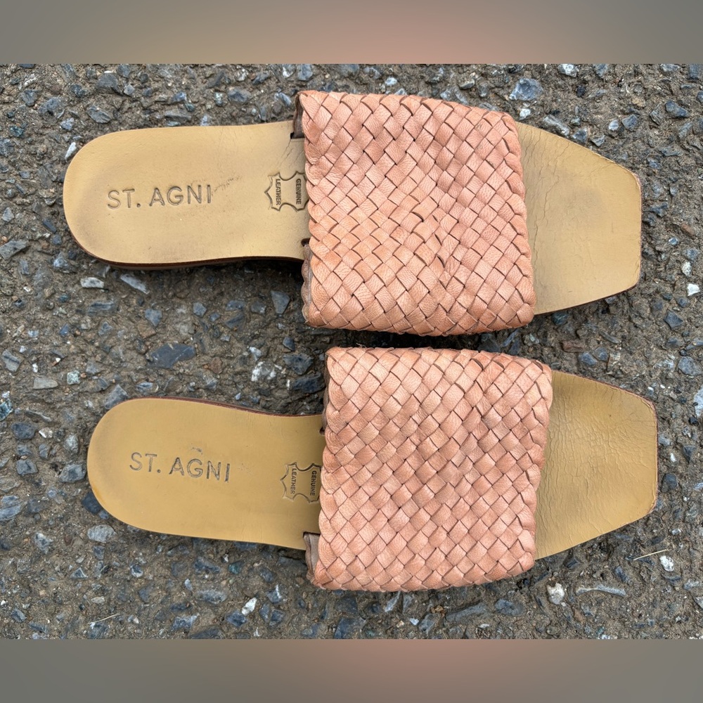 St. Agni Tan Woven Sandals